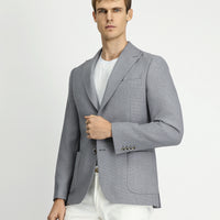 Medium Grey 6 Drop Regular Fit Standard Cut Lycra Patterned Sport Jacket