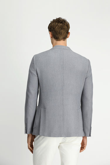 Orta Gri Regular Fit Likralı Desenli Spor Ceket