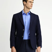 Koyu Lacivert Muscle Fit Likralı Desenli Spor Ceket