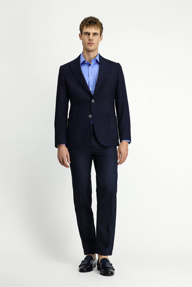  Koyu Lacivert Regular Fit Likralı Desenli Spor Ceket