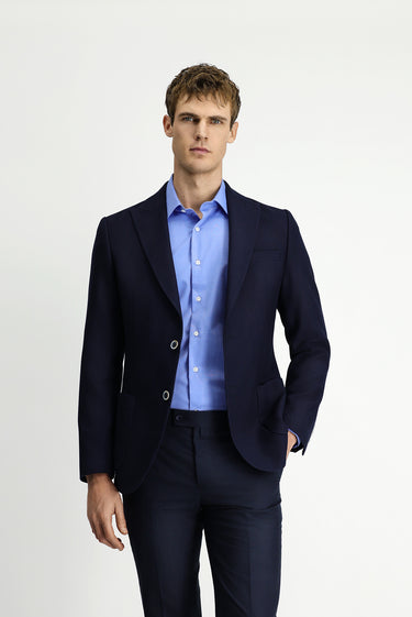  Koyu Lacivert Regular Fit Likralı Desenli Spor Ceket
