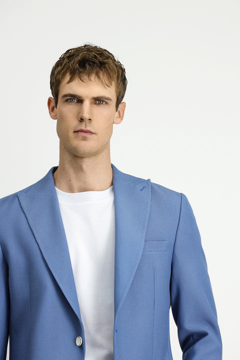 Mavi 8 Drop Muscle Fit Uzun Atletik Kesim Likralı Desenli Spor Ceket