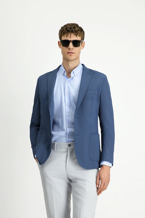 İndigo Techno-Line 4 Drop Relaxed Fit Rahat Kesim Desenli Gofre Spor Ceket