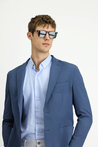  ?ndigo Techno-Line 6 Drop Regular Fit Standart Kesim Desenli Gofre Spor Ceket-Ki??l?