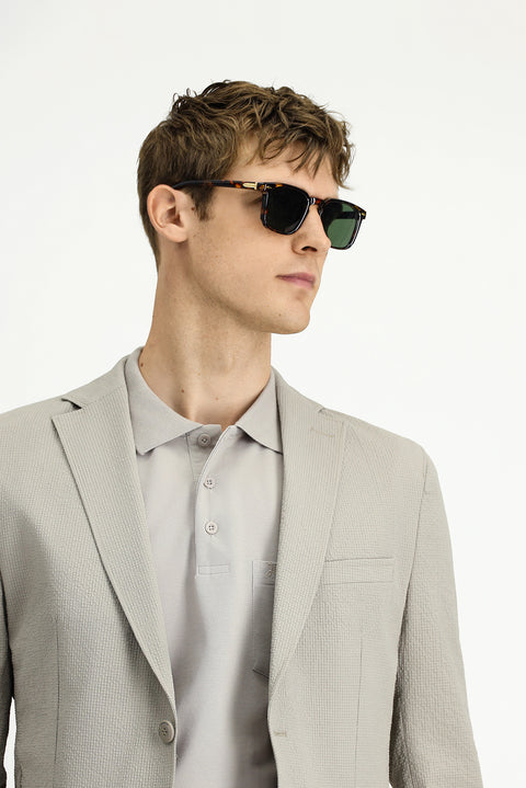 Orta Vizon Techno-Line 4 Drop Relaxed Fit Rahat Kesim Desenli Gofre Spor Ceket