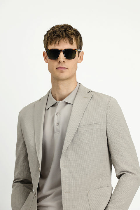 Orta Vizon Techno-Line 6 Drop Regular Fit Standart Kesim Desenli Gofre Spor Ceket