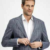 Koyu Füme 8 Drop Muscle Fit Uzun Atletik Kesim Çizgili Likralı Spor Ceket