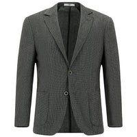 Siyah 4 Drop Relaxed Fit Rahat Kesim Keten Karışımlı Çizgili Spor Ceket