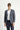 Koyu Lacivert Slim Fit Dar Kesim Keten Karışımlı Çizgili Spor Ceket
