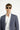 Koyu Lacivert Slim Fit Dar Kesim Keten Karışımlı Çizgili Spor Ceket