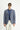 Koyu Mavi  Slim Fit Dar Kesim Keten Karışımlı Çizgili Spor Ceket