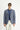 Koyu Mavi  Slim Fit Dar Kesim Keten Karışımlı Çizgili Spor Ceket