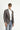 Orta Kahve Slim Fit Dar Kesim Keten Karışımlı Çizgili Spor Ceket
