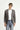 Orta Kahve Slim Fit Dar Kesim Keten Karışımlı Çizgili Spor Ceket