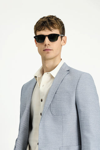  Açık Mavi Super Slim Fit Ekstra Dar Kesim Desenli Spor Ceket