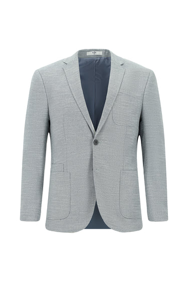 Açık Mavi Super Slim Fit Ekstra Dar Kesim Desenli Spor Ceket