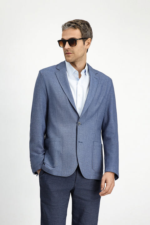 Koyu Mavi  4 Drop Relaxed Fit Rahat Kesim Spor Ceket