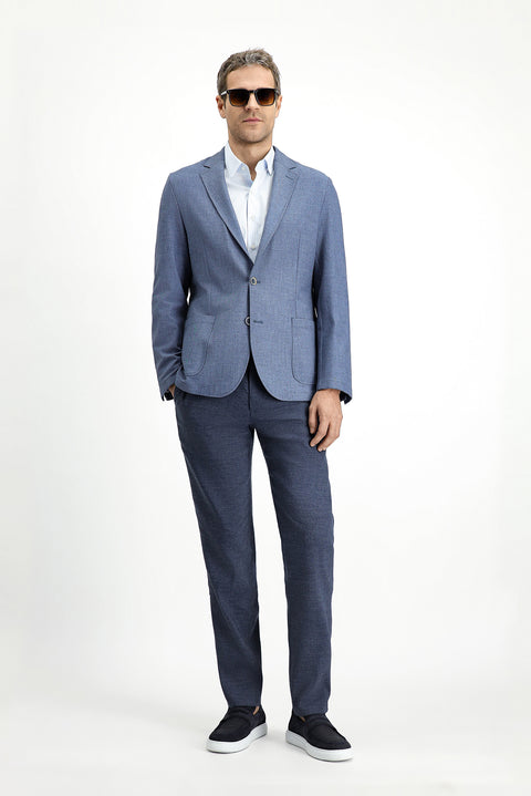 Koyu Mavi  4 Drop Relaxed Fit Rahat Kesim Spor Ceket