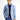 Açık Mavi Super Slim Fit Ekstra Dar Kesim Klasik Desenli Ceket