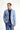 Açık Mavi Super Slim Fit Ekstra Dar Kesim Klasik Desenli Ceket