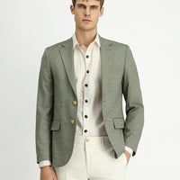 Çağla Yeşili 7 Drop Super Slim Fit Eksra Dar Kesim Klasik Desenli Ceket