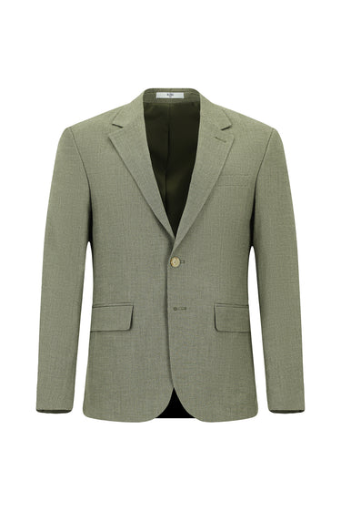 Çağla Yeşili Slim Fit Dar Kesim Klasik Desenli Ceket