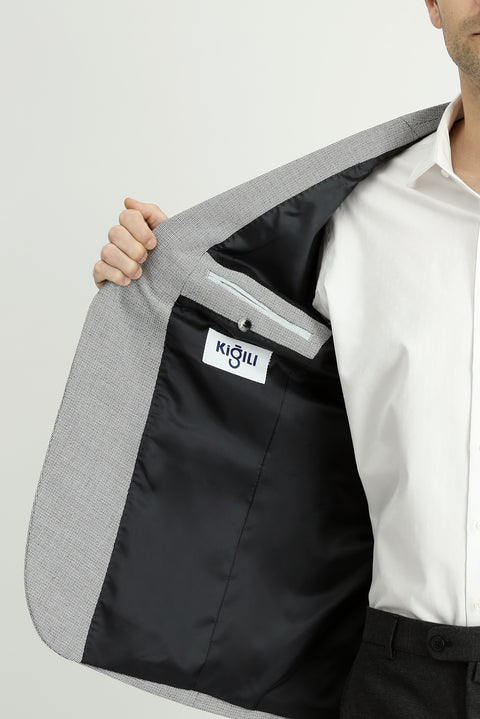 Siyah 6 Drop Regular Fit Standart Kesim Klasik Ceket