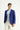 Saks Mavi Regular Fit Klasik Desenli Ceket