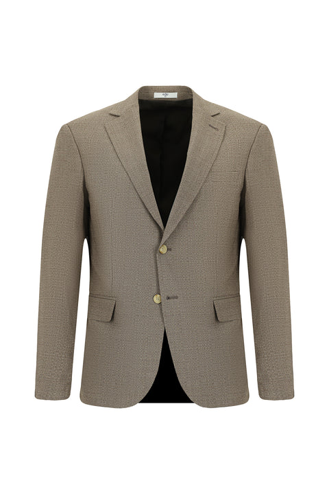 Koyu Vizon 6 Drop Regular Fit Standart Kesim Klasik Desenli Ceket