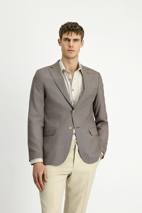 Koyu Vizon 6 Drop Regular Fit Standart Kesim Klasik Desenli Ceket