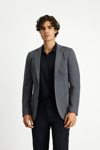  Koyu Füme Techno-Line Super Slim Fit Ekstra Dar Kesim Likralı Ceket