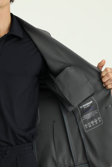 Koyu Füme Techno-Line Super Slim Fit Ekstra Dar Kesim Likralı Ceket