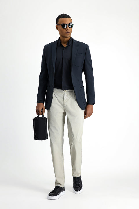 Koyu Lacivert Techno-Line 7 Drop Super Slim Fit Eksra Dar Kesim Likralı Ceket