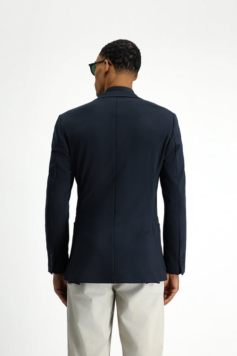 Koyu Lacivert Techno-Line 7 Drop Super Slim Fit Eksra Dar Kesim Likralı Ceket