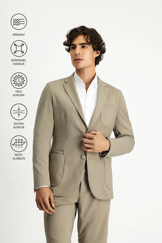  Orta Vizon Techno-Line 7 Drop Super Slim Fit Eksra Dar Kesim Likralı Ceket