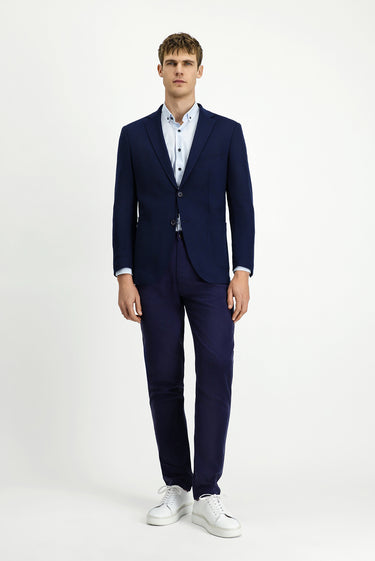 Koyu Lacivert Slim Fit Dar Kesim Likralı Spor Ceket