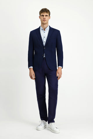 Koyu Lacivert 7 Drop Super Slim Fit Eksra Dar Kesim Likralı Spor Ceket