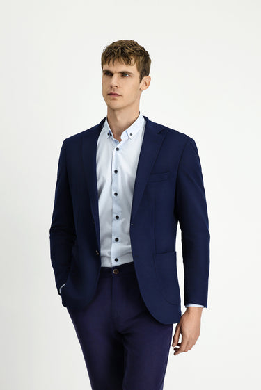 Koyu Lacivert Super Slim Fit Ekstra Dar Kesim Likralı Spor Ceket