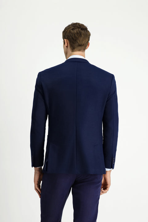 Koyu Lacivert 7 Drop Slim Fit Dar Kesim Likralı Spor Ceket