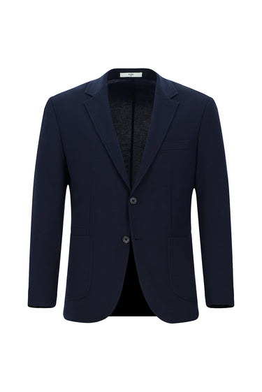 Koyu Lacivert Regular Fit Likralı Spor Ceket