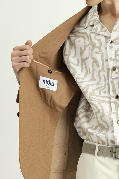 Taba 7 Drop Super Slim Fit Eksra Dar Kesim Likralı Spor Ceket