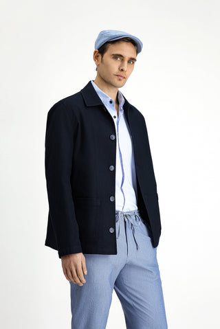  Koyu Lacivert Regular Fit Pamuklu Spor Ceket