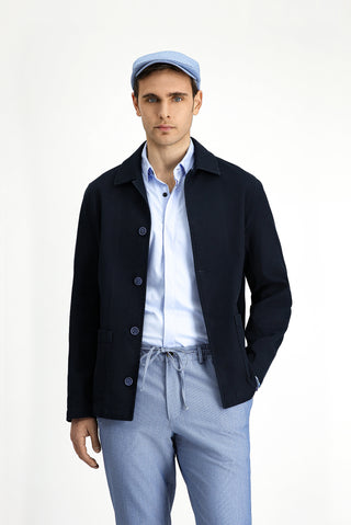  Koyu Lacivert Regular Fit Pamuklu Spor Ceket