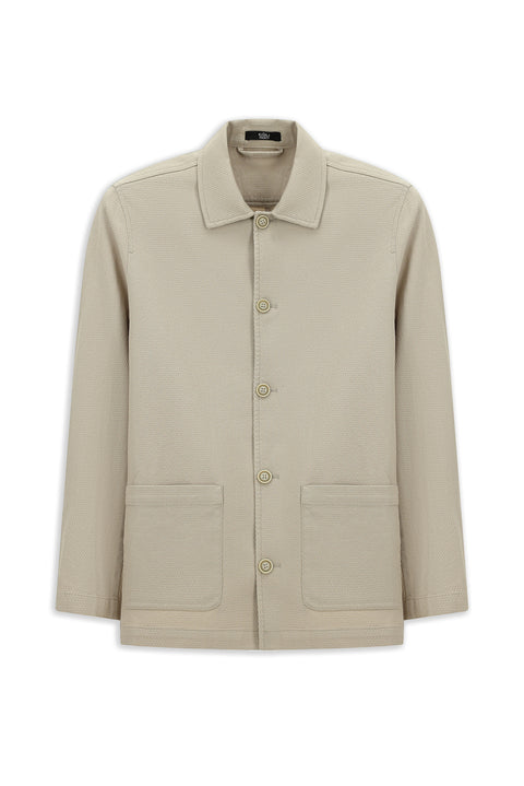 Açık Bej 6 Drop Regular Fit Standart Kesim Pamuklu Likralı Esnek Spor Ceket