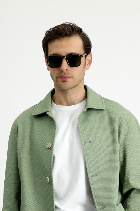 Çağla Yeşili 6 Drop Regular Fit Standart Kesim Pamuklu Likralı Esnek Spor Ceket