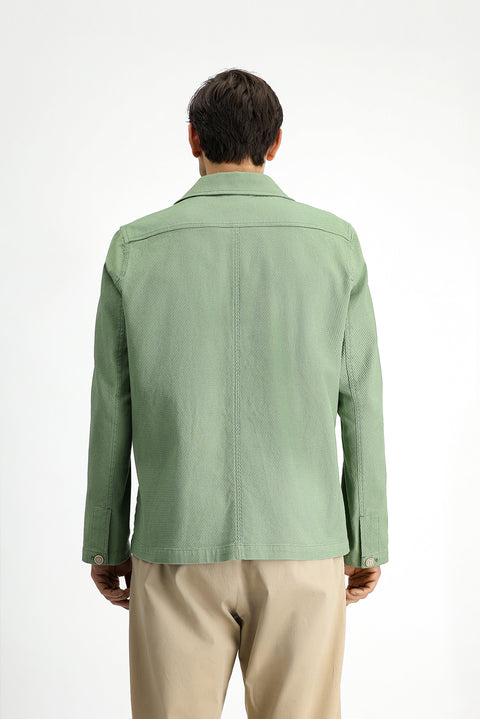 Çağla Yeşili 6 Drop Regular Fit Standart Kesim Pamuklu Likralı Esnek Spor Ceket