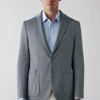 Koyu Lacivert 7 Drop Slim Fit Dar Kesim Pamuklu Spor Ceket