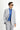 Açık Gri Slim Fit Dar Kesim Keten Karışımlı Kruvaze Ceket