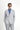 Açık Gri Slim Fit Dar Kesim Keten Karışımlı Kruvaze Ceket