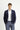 Koyu Lacivert Slim Fit Dar Kesim Yünlü Keten Karışımlı Klasik Ceket